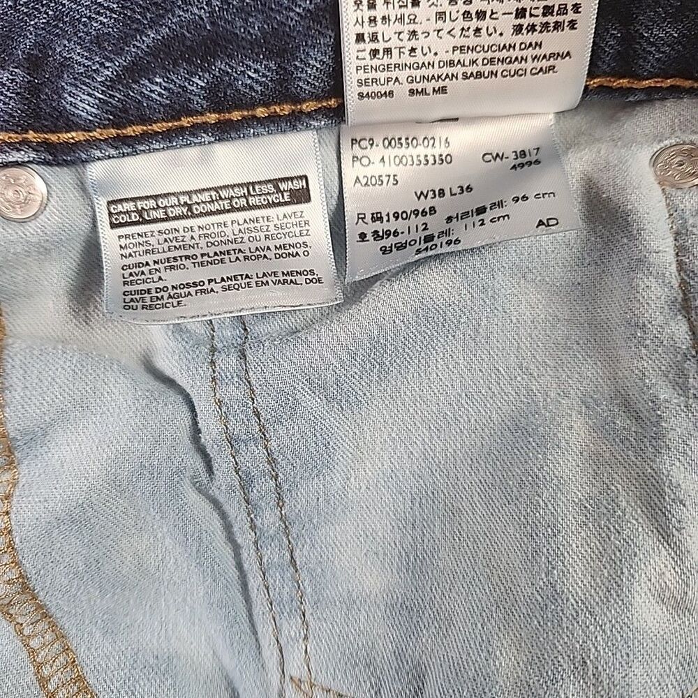 Levis 550 Jeans Mens Size 38 x 36 Straight Relaxed Fit Blue Denim - Picture 13 of 13